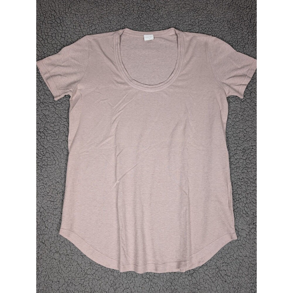 Poetry T Shirt Hemp Cotton Size 6 Dusty Rose Scoop Neck Short Sleeve